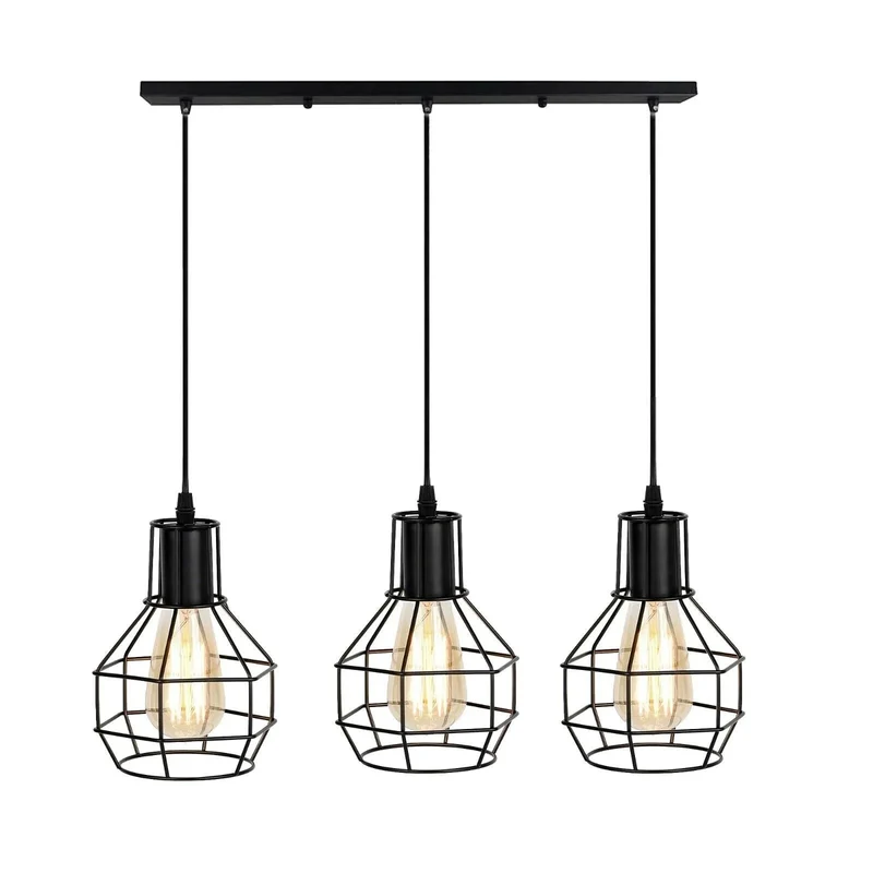 Vintage Industrial Retro 3-fach Decken Pendelleuchte~3463