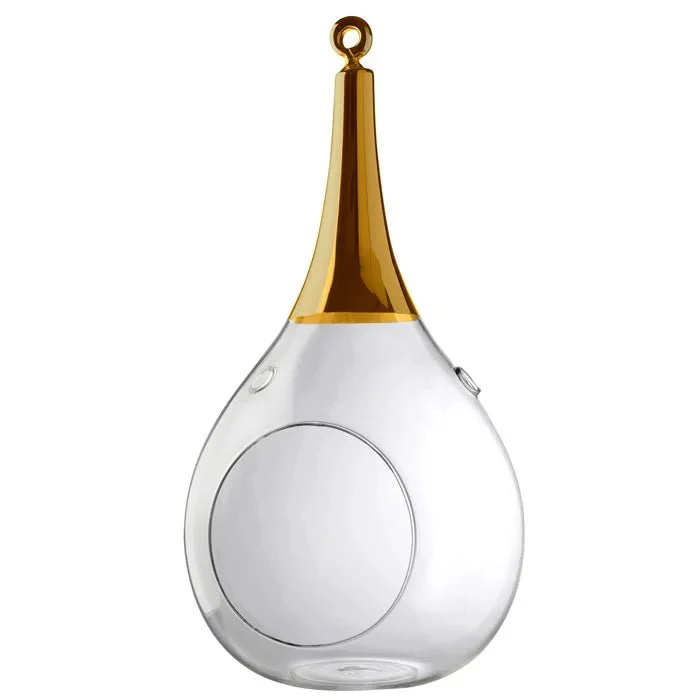 Sompex Taura Hängewindlicht Gold 35 cm – mundgeblasen & handbemalt