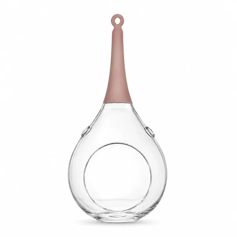Sompex Taura Hängewindlicht Glas Rosa 30 cm – mundgeblasen · handbemalt · Tropfenform
