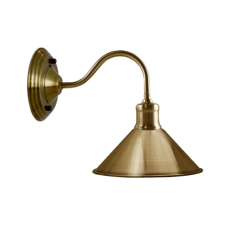 Retro Wandleuchte E27 mit Schwanenhals-Arm aus Metall ~3610