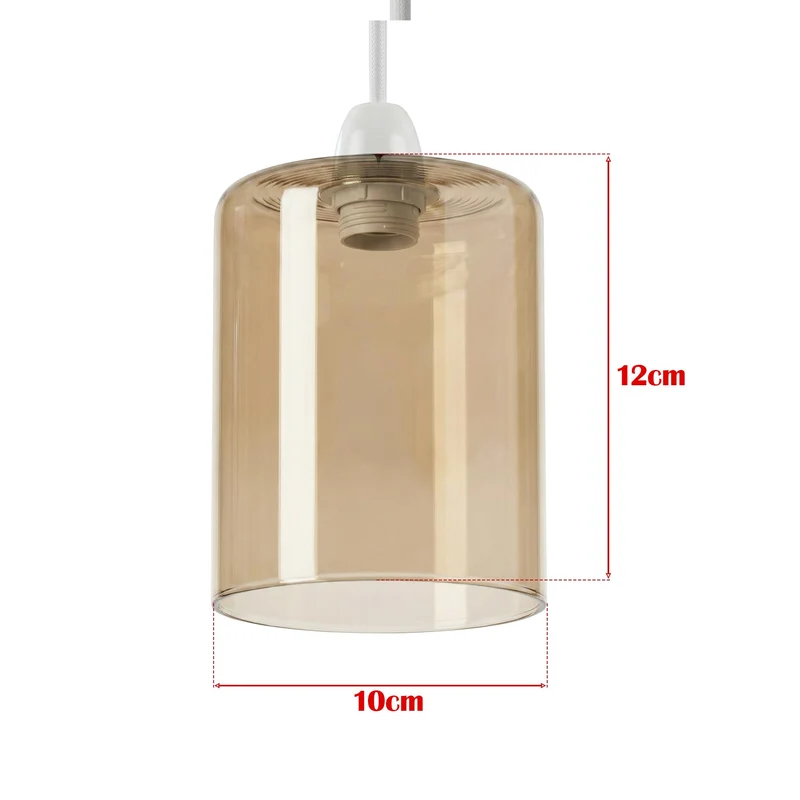 Lampenschirm aus bernsteinfarbenem Glas im Vintage-Stil, E27~3602
