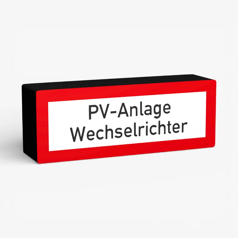 Brandschutzschild PV-Anlage Wechselrichter Lampe