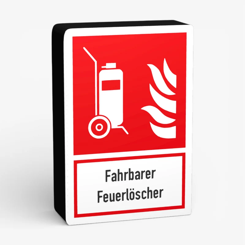 Fahrbarer Feuerlöscher Rechteck Lampe