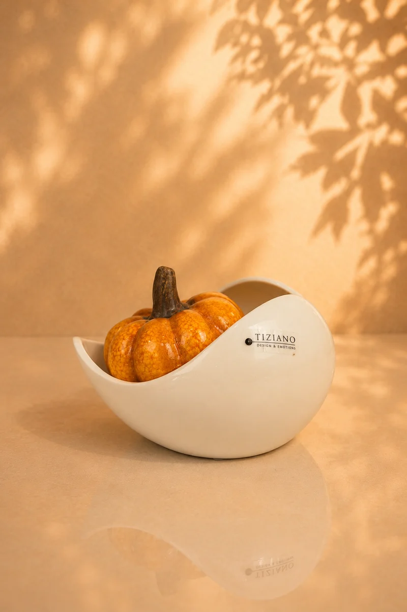 Dekoset Schale Porto mit Kürbis orange und Sonnenblume