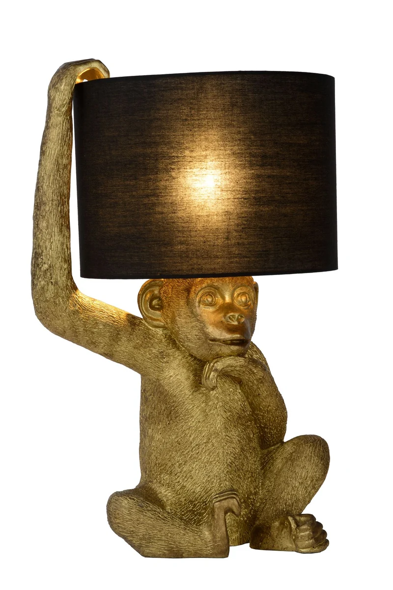 Tischleuchte Extravaganza Chimp mit Stoffschirm Schwarz