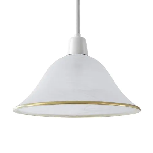 Einfach Anzubringender Glaslampenschirm Ø 30cm - Alabaster-Optik ~3556