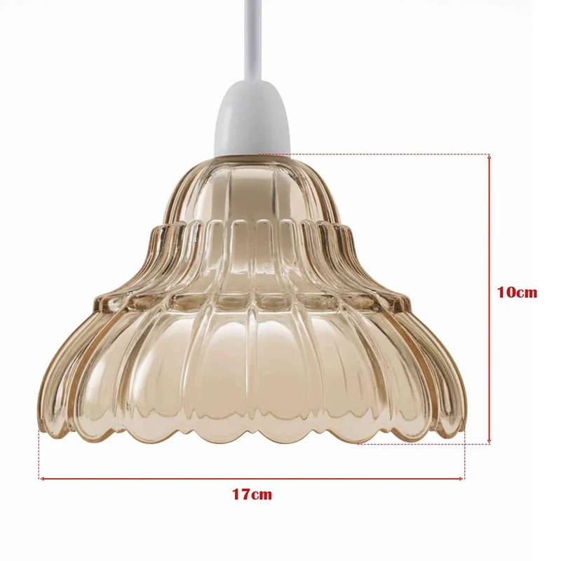 Glaslampenschirm Amber Blütenform Ø 17cm | Minimalistische E27 Ersatzglas ~3553