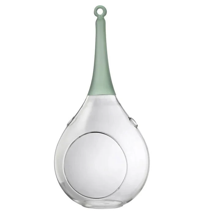 Sompex Taura Hängewindlicht Grün 30 cm – mundgeblasen · handbemalt · Glas · Tropfenform