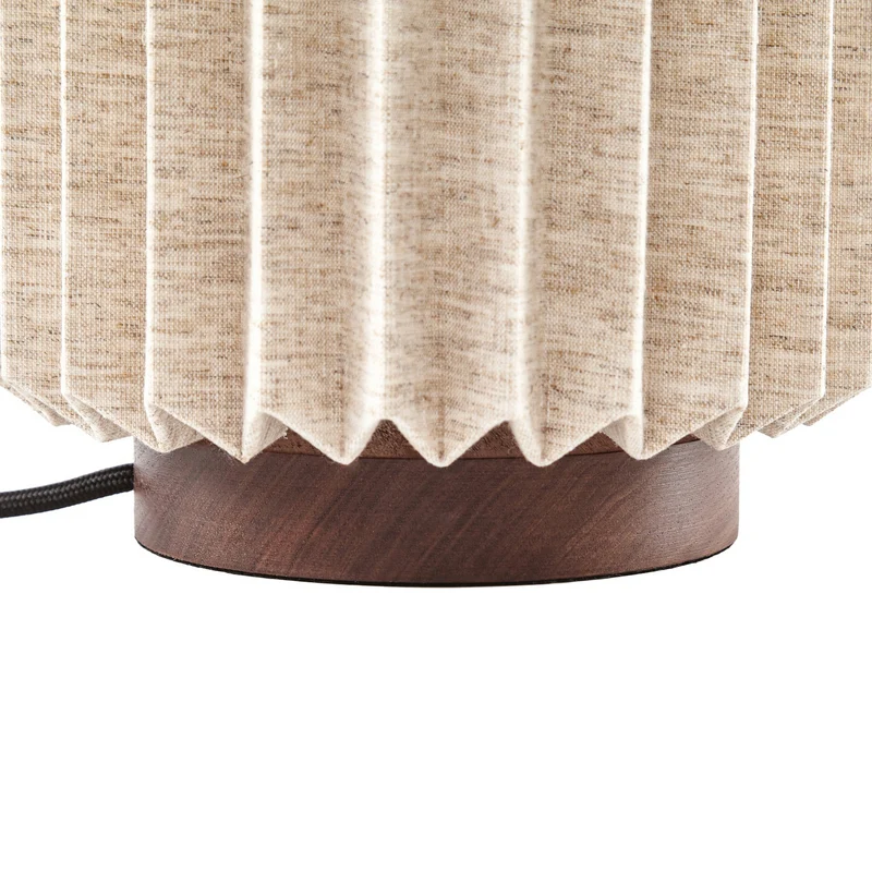 B-Ware Lindby Tischleuchte Maveo LED Lampe Leuchte Walnuss hellgrau 30cm Höhe 20cm