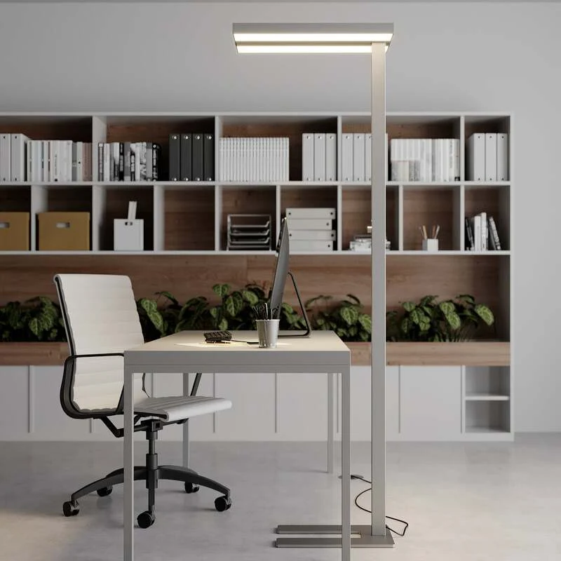 B-Ware Arcchio Stehlampe Logan LED dimmbar silber 6000lm U-fuß 196cm Büro Leuchte
