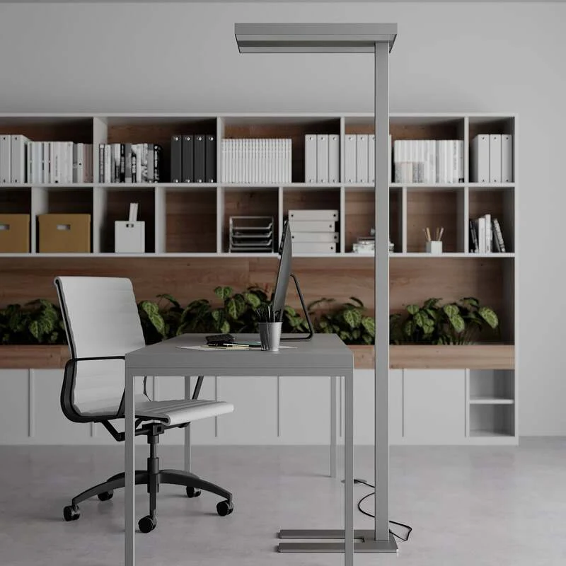 B-Ware Arcchio Stehlampe Logan LED dimmbar silber 6000lm U-fuß 196cm Büro Leuchte