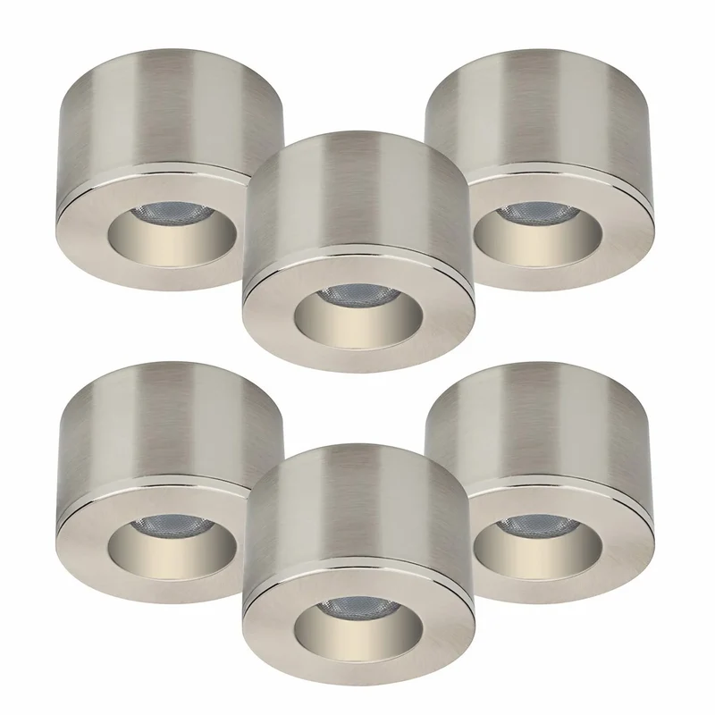 6er Set LED Spots Einbau & Aufbau dimmbar Alu IP44 55mm – Malmbergs MD-31