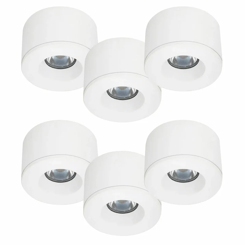 6er Set LED Mini Spots – Malmbergs MD-31 – weiß – dimmbar – IP44 – Einbau & Aufbau – 55mm