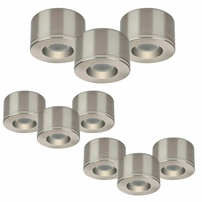 Malmbergs MD-29 LED Kit Satin – 9er Set Mini LED Spots – Dimmbar – Einbau & Aufbau – IP44 – 36mm
