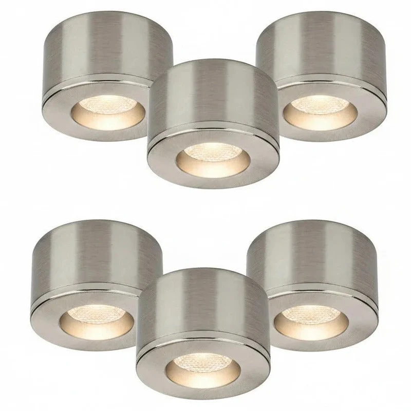 Malmbergs MD-29 LED Kit Satin – 6er Set Mini LED Spots – Dimmbar – Einbau & Aufbau – IP44 – 36mm