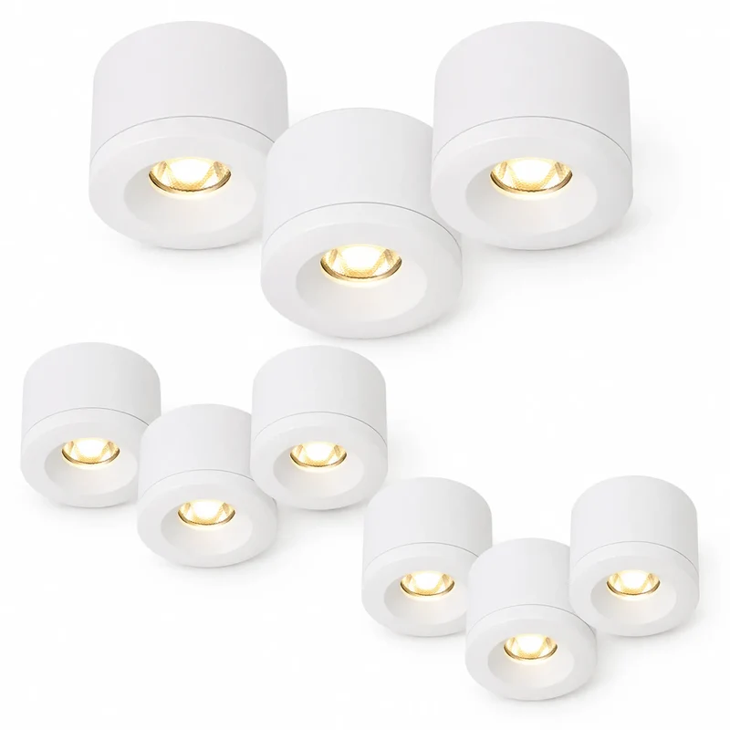 9er Set LED Einbaustrahler Weiß – dimmbar – IP44 – Malmbergs MD-29 – Mini Spots – ultra flach