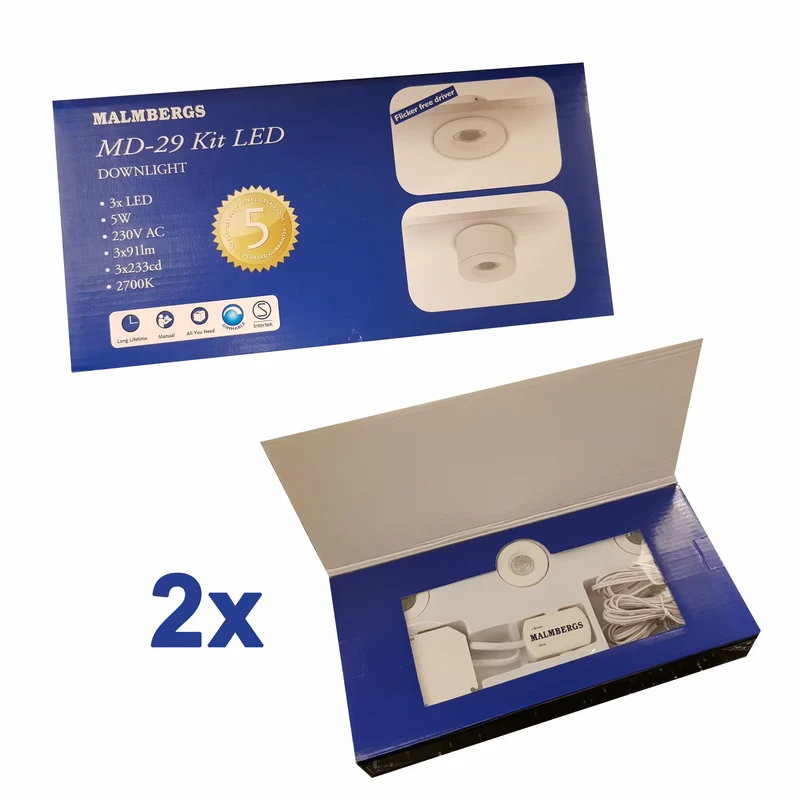 6er Set LED Einbaustrahler Weiß – dimmbar – IP44 – Malmbergs MD-29 – Einbau & Aufbau – ultra flach