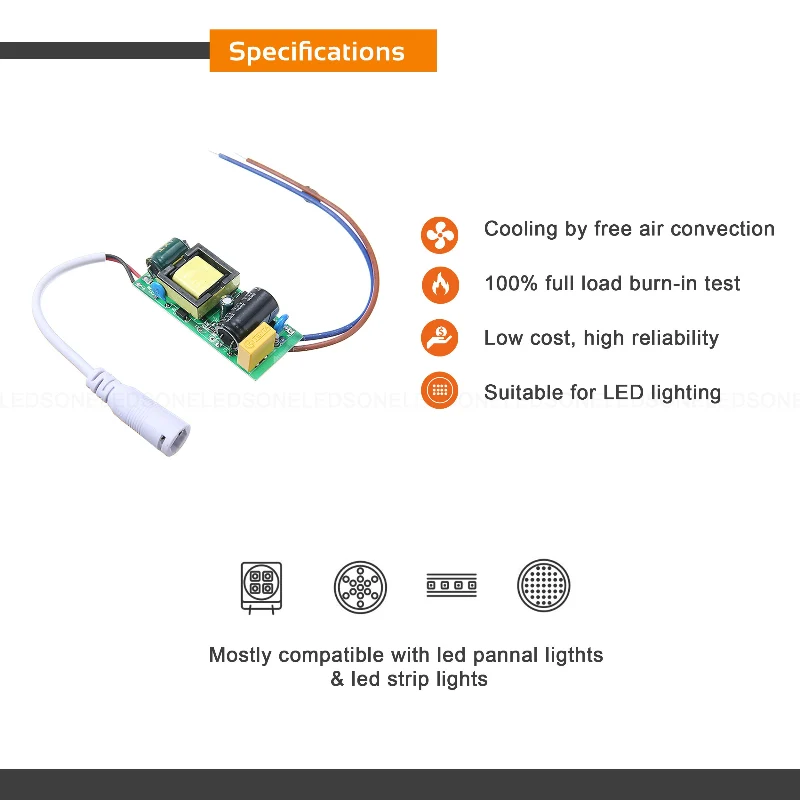 LEDSONE LED Treiber 24W - Konstantstrom 600mA, High Power Trafo ~3456