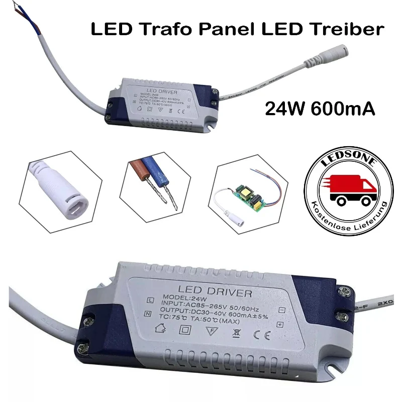 LEDSONE LED Treiber 24W - Konstantstrom 600mA, High Power Trafo ~3456