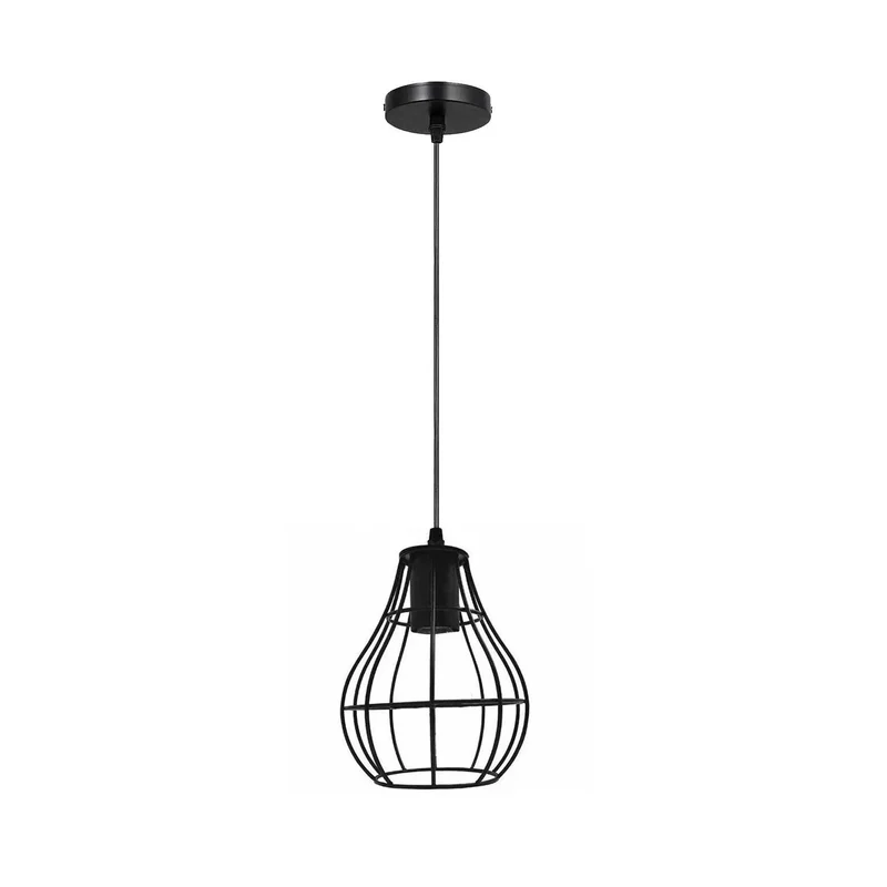 Industrielle schwarze Draht Pendelleuchte Metall~3453