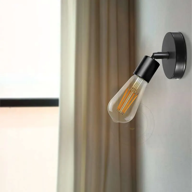 Verstellbare E27 Wandleuchte schwarz Wandleuchte Lampe~3449