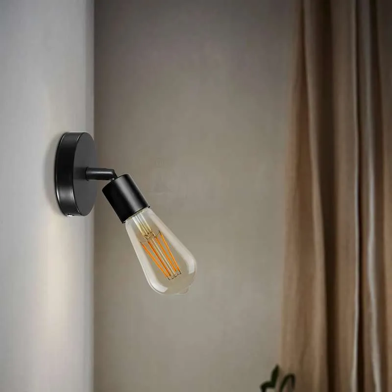 Verstellbare E27 Wandleuchte schwarz Wandleuchte Lampe~3449