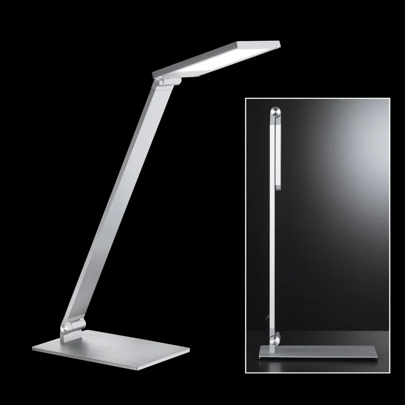 LED Schreibtischlampe Alu dimmbar – Touch-Dimmer Leselampe fürs Büro