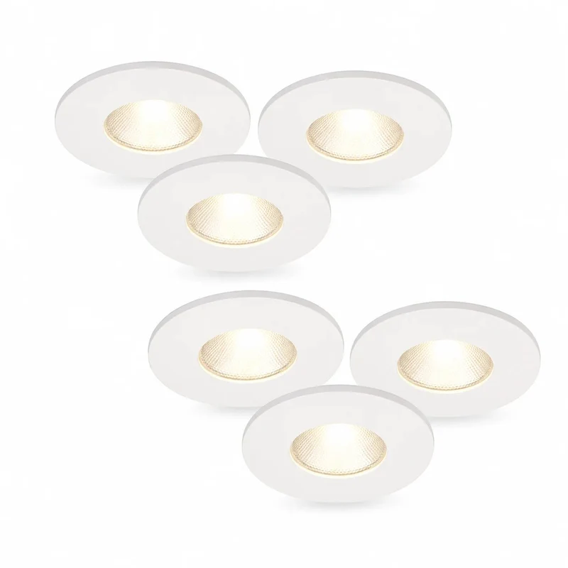 6er Set LED Einbaustrahler MD-315 – dimmbar, ultra slim, IP44, weiß