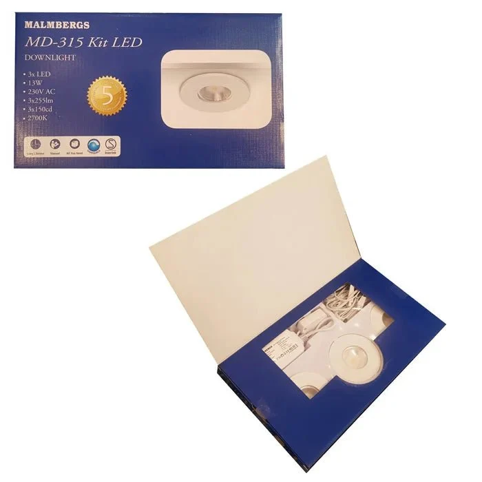 6er Set LED Einbaustrahler MD-315 – dimmbar, ultra slim, IP44, weiß