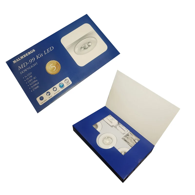 3er Set Malmbergs MD-99 LED Einbau Spots – Weiß – Dimmbar – IP44 – Ultra Flach 22mm – 60mm