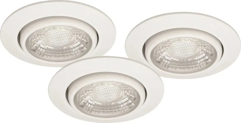 6er Set LED Einbaustrahler MD-13 – dimmbar, schwenkbar, IP44, weiß