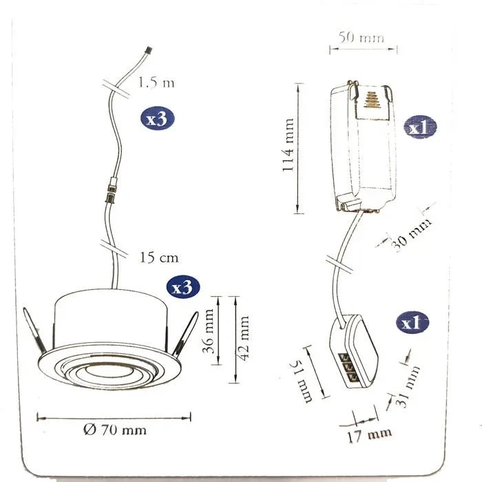 6er Set LED Einbaustrahler MD-13 – dimmbar, schwenkbar, IP44, weiß
