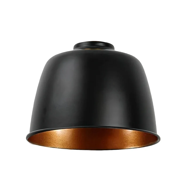 Einfache Montage Industrial Lampenschirm Metall Schwarz Gold ~3437