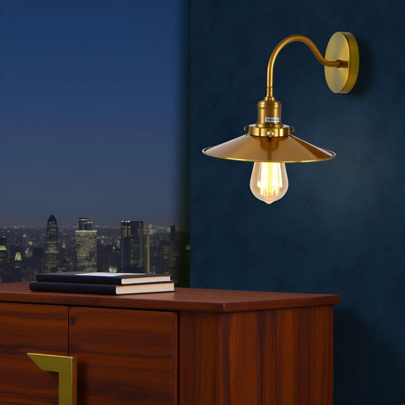 LEDSONE Vintage Wandlampe Ø22cm Metall Industrie ~ 3435