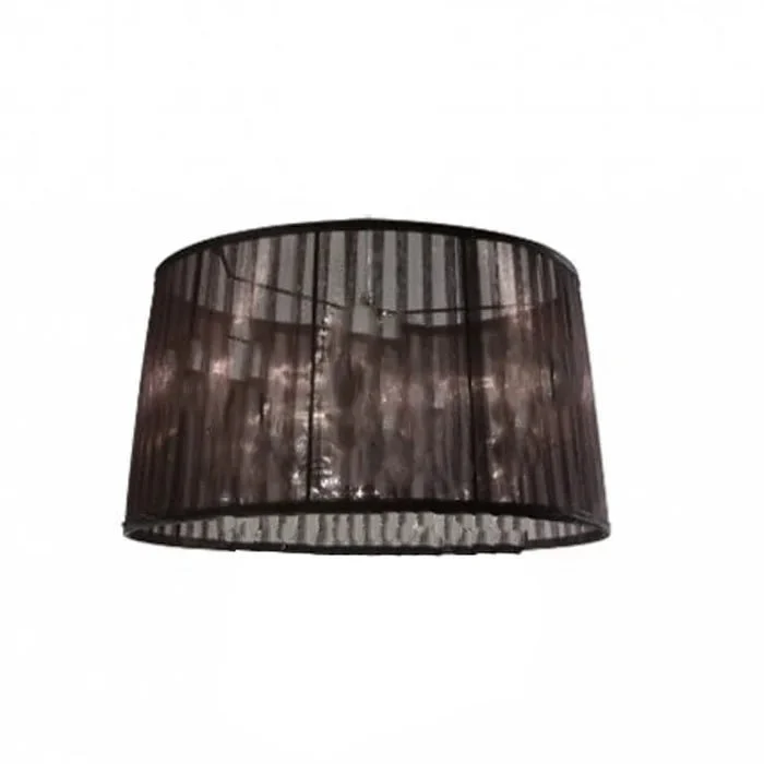 Plissierter Lampenschirm schwarz Organza für Pendelleuchte 38 cm