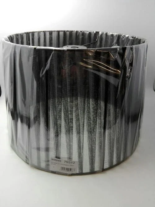Plissierter Lampenschirm schwarz Organza für Pendelleuchte 38 cm