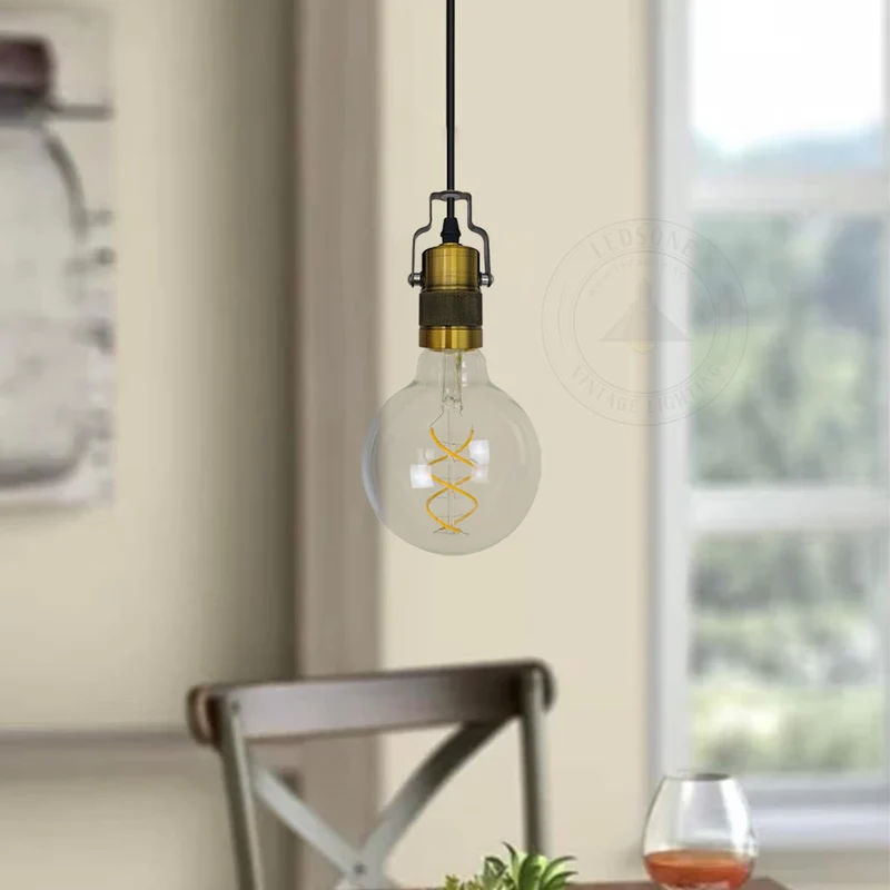 Retro Deckenlampe Vintage Pendelleuchte E27 Fassung Lampe ~3434