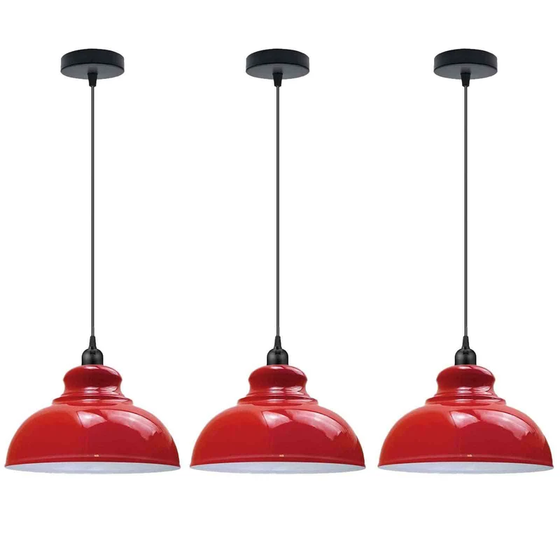 3er Set Hängelampe Emaille Look – Vintage Industrie Pendelleuchte | Ø29cm | E27 ~3430