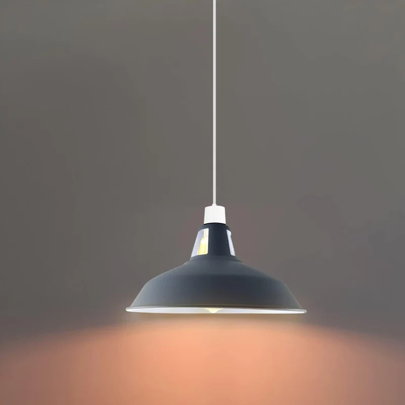 Lampada Sospensione Industriale Gialla Fessura Retrò E27 B22 ~3424