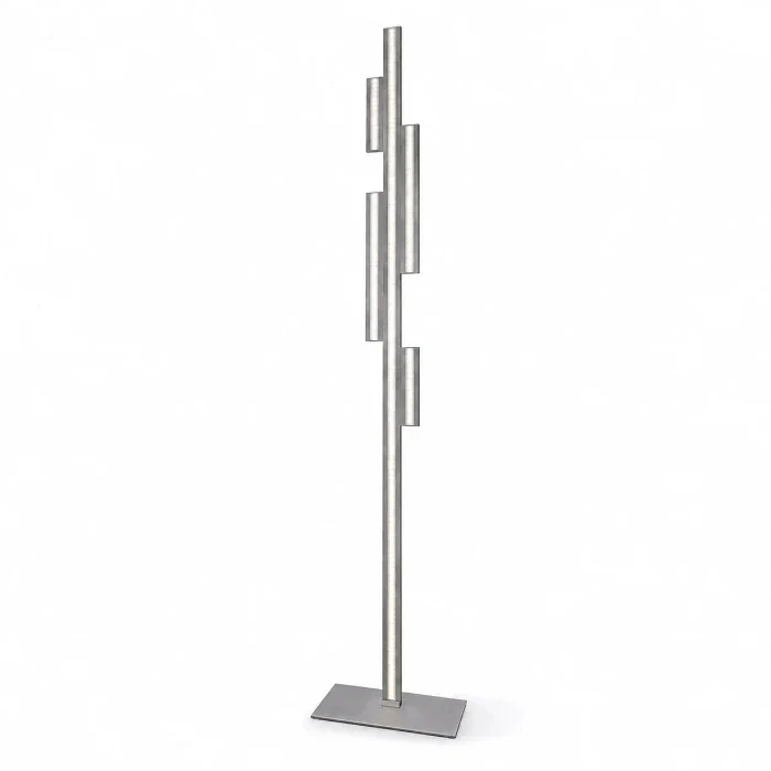 Indirekte LED Stehlampe EMPIRE – dimmbare Stab-Stehleuchte als Wallwasher, Aluminium gebürstet, 152 cm