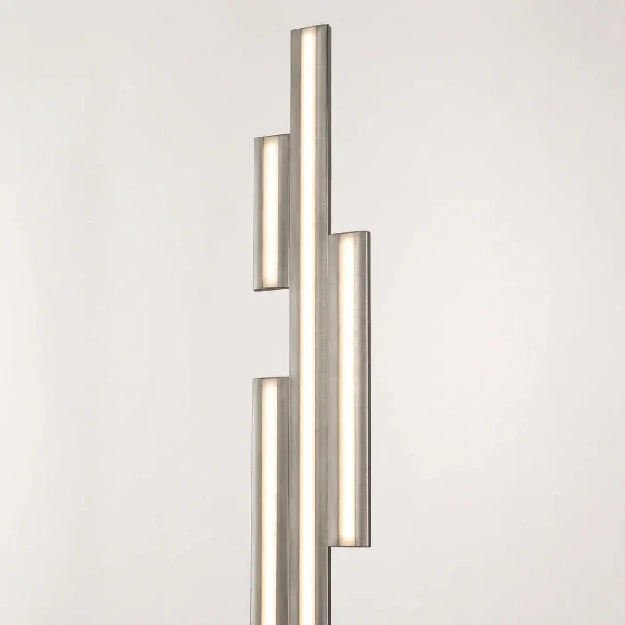 Indirekte LED Stehlampe EMPIRE – dimmbare Stab-Stehleuchte als Wallwasher, Aluminium gebürstet, 152 cm