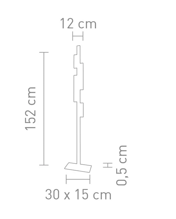 Indirekte LED Stehlampe EMPIRE – dimmbare Stab-Stehleuchte als Wallwasher, Aluminium gebürstet, 152 cm