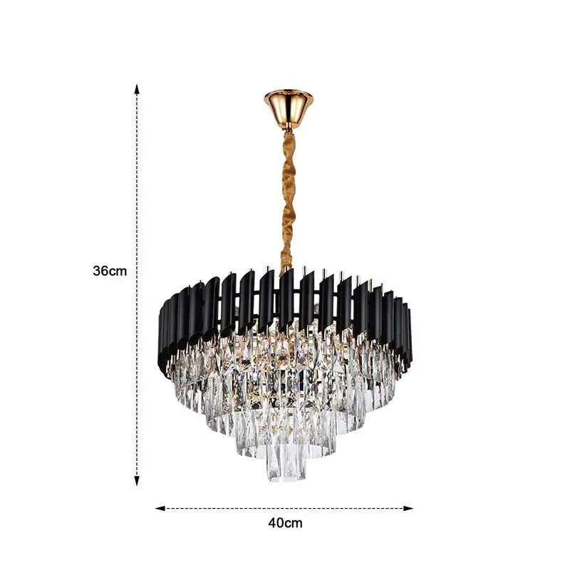 Kristall Kronleuchter Modern – Luxus Kristall Decken Hängelampe 40cm ~ 3367