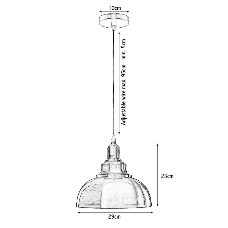 LEDSone Moderne Vintage-Pendelleuchte – Industrielle Deckenlampe ~ 3361