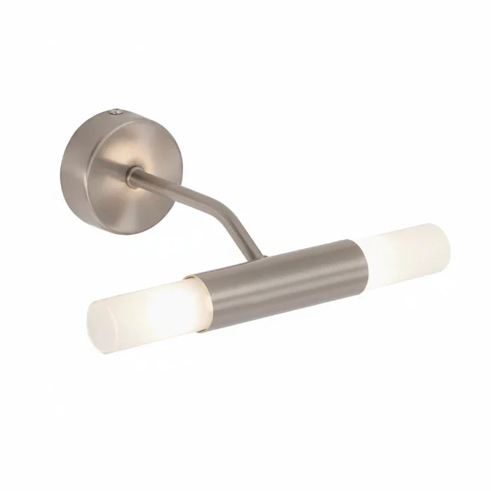 LED Bad Wandleuchte SPLASH 2-flammig G9 – Spiegellampe Nickel-matt mit Milchglas – inkl. LED