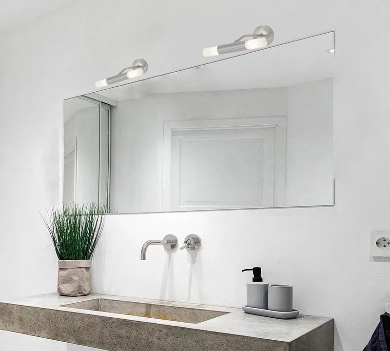 LED Bad Wandleuchte SPLASH 2-flammig G9 – Spiegellampe Nickel-matt mit Milchglas – inkl. LED