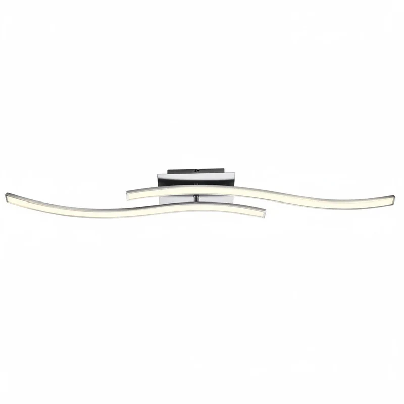 Moderne LED Deckenlampe 2 Stäbe gewellt Aluminium warmweiß drehbar 100cm