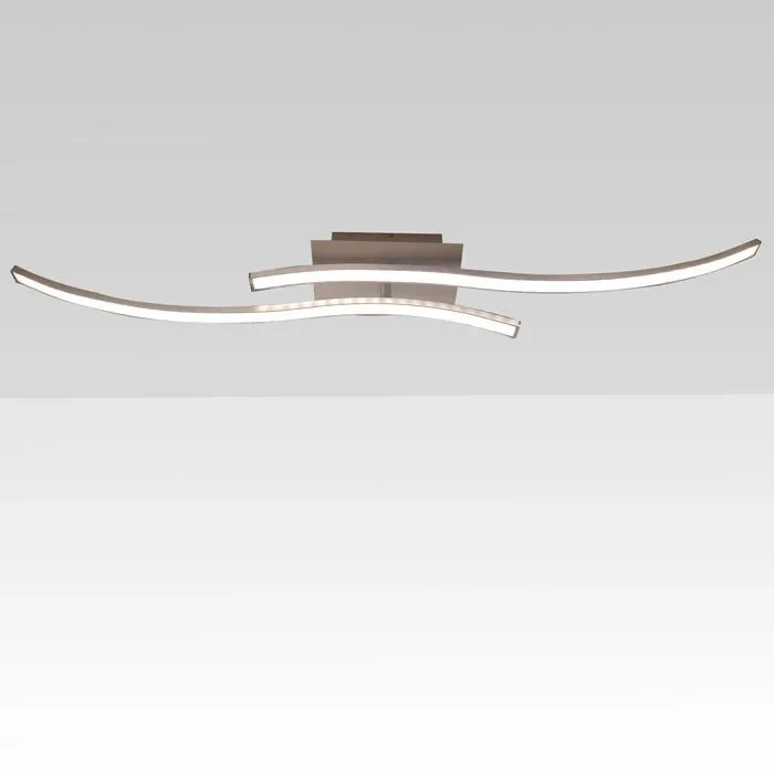 Moderne LED Deckenlampe 2 Stäbe gewellt Aluminium warmweiß drehbar 100cm