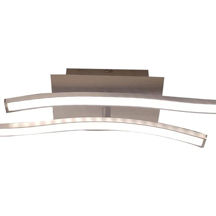 Moderne LED Deckenlampe 2 Stäbe gewellt Aluminium warmweiß drehbar 100cm