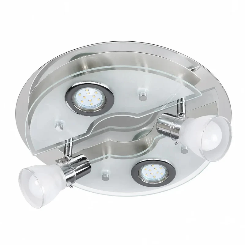 LED Deckenleuchte 4flg VASO mit 2 Strahlern rund schwenkbar